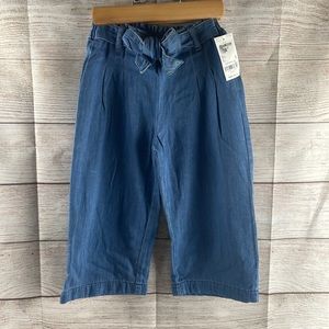 Oshkosh wide leg denim trousers with tie size 5 girls